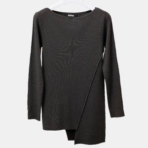 Annette Gortz Grey Asymmetrical Wool Sweater